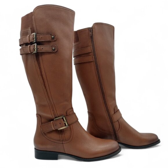 Naturalizer Women's Size 8 Jessie Banana Bread Leather Wide Calf Knee High Boot - Picture 1 of 15